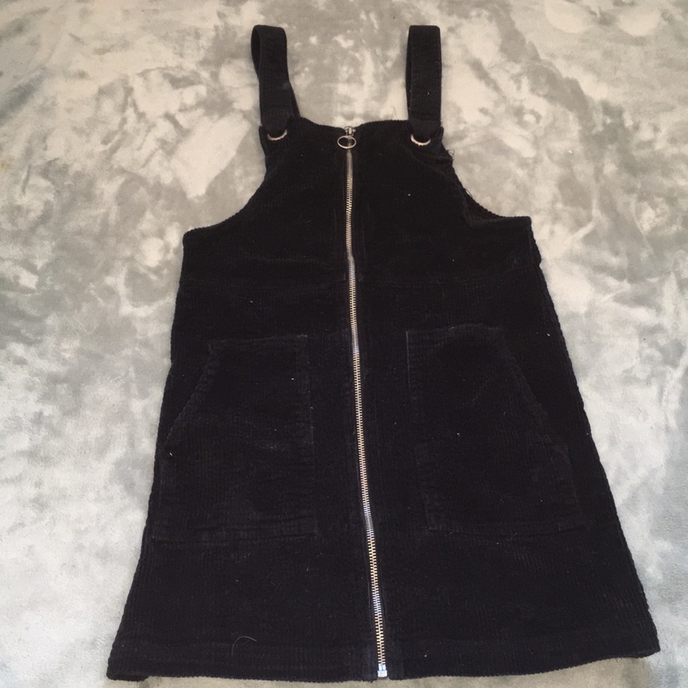 Velvet zip up dress/black